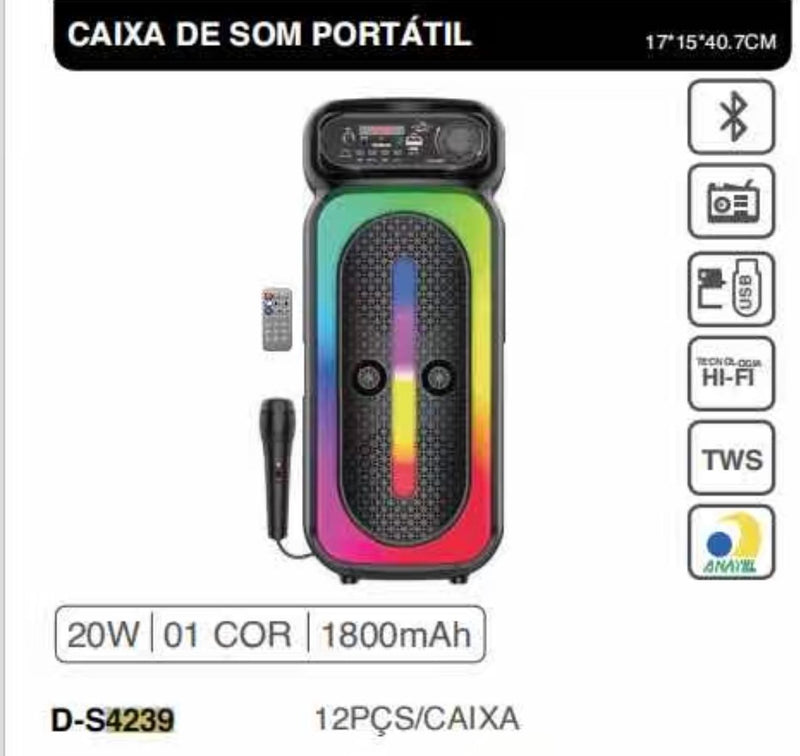 Caixa de Som Grased D-S4239 - LED
