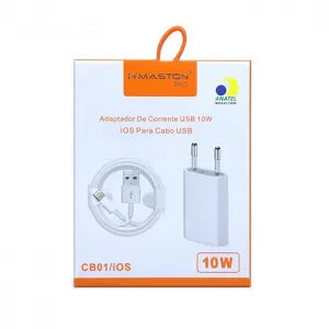 Carregador H'maston  Ligntning 10W CB01 Branco