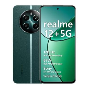 Smartphone Realme 12+ 5G, 256GB/8GB Ram - Tela de 6.67" AMOLED 120Hz 5000mAh, Dimensity 7050 6nm,  Carga Rápida de 76W, Leitor de Impressão Digital, NFC