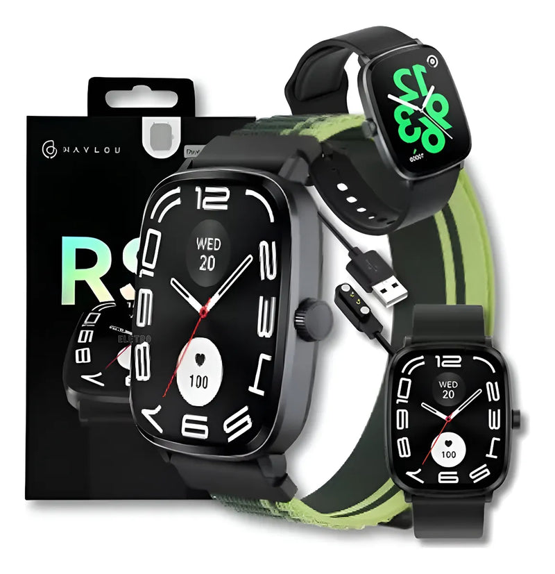 Smartwatch Haylou RS5 com Tela AMOLED 2.01”, Corpo Metálico e Resistência IP68