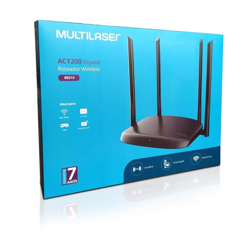 Roteador Multilaser AC1200 Gigabit RE015 Preto