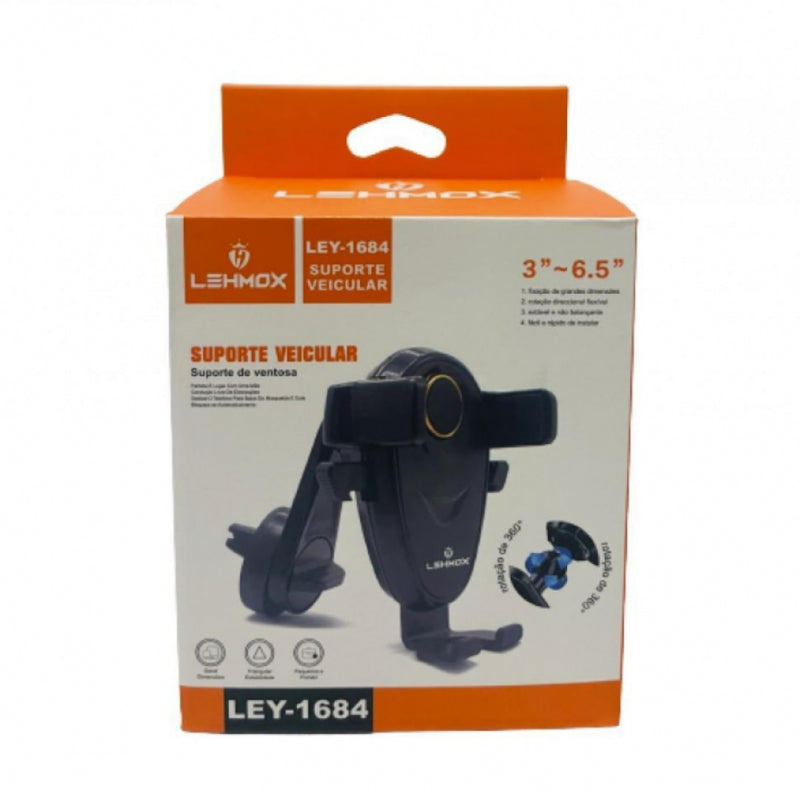 Suporte de Celular Veicular Lehmox LEY-1684 Preto