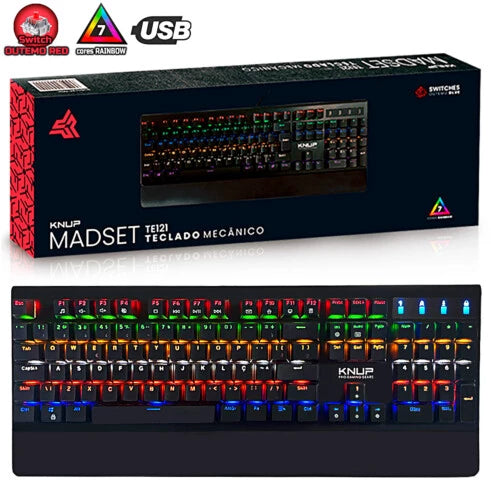 Teclado Mecânico Knup Madset RGB TE121 Preto