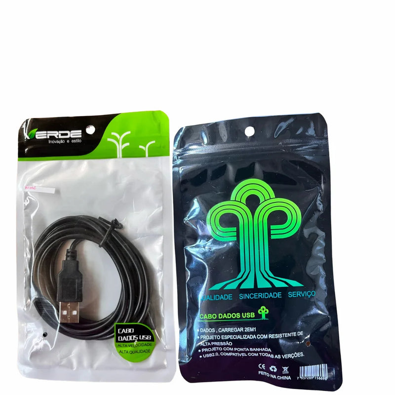 Cabo de Dados Verde Usb 2 em 1