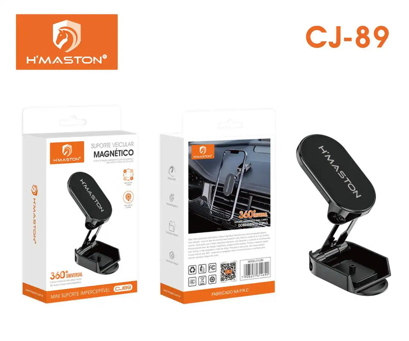 Suporte de Celular Veicular H'maston Magnético Mini CJ89 Preto